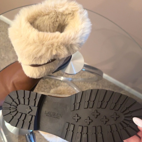 New Lauren Ralph Lauren Fur-Lined Ankle Boots - Picture 7 of 8